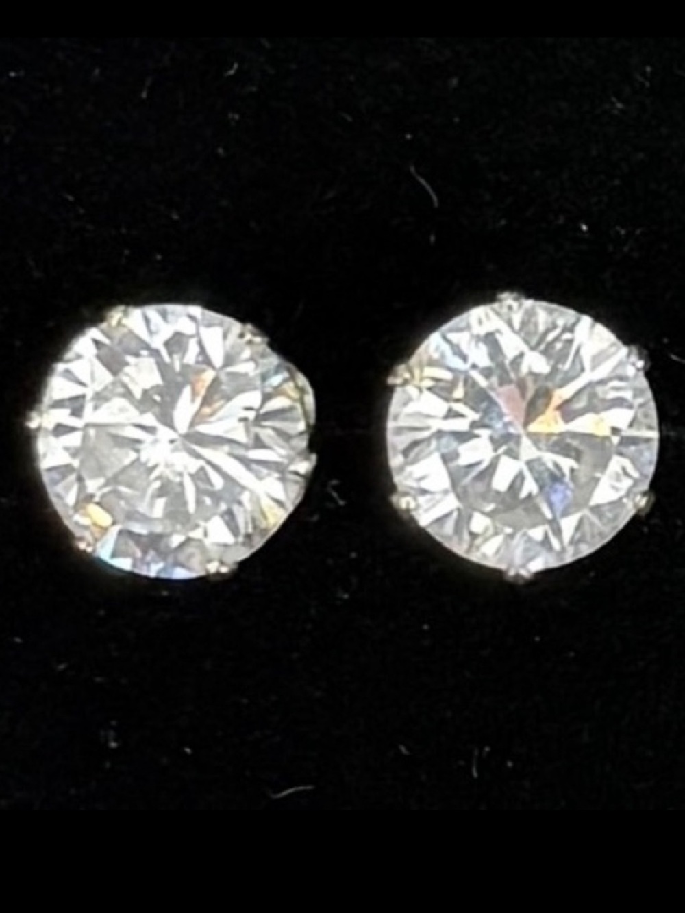 Silvertone, clear bling, large pierced post earrings